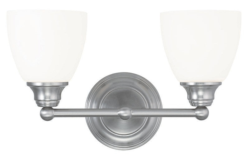 Livex Lighting 13662-91 Two Light Bath Vanity, Brushed Nickel