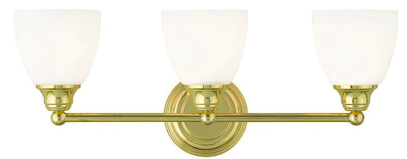 Livex Lighting 13663-02 Three Light Bath Vanity, Polished Brass