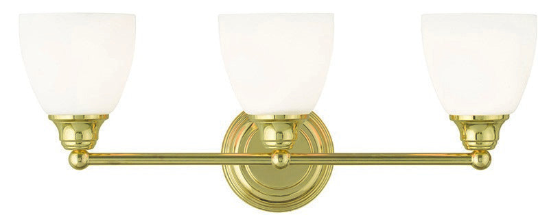 Livex Lighting 13663-02 Three Light Bath Vanity, Polished Brass