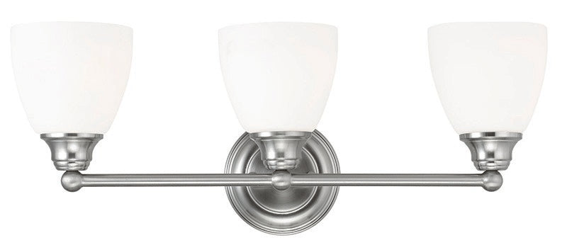 Livex Lighting 13663-91 Three Light Bath Vanity, Brushed Nickel