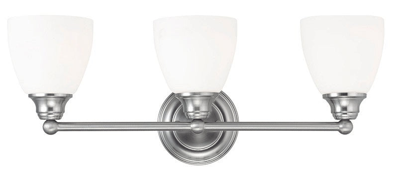 Livex Lighting 13663-91 Three Light Bath Vanity, Brushed Nickel