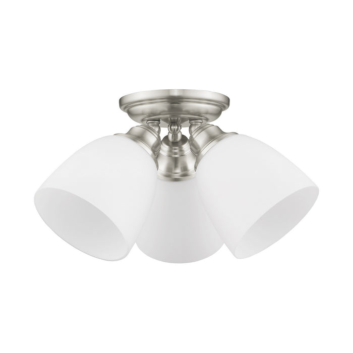 Livex Lighting 13664-91 Three Light Ceiling Mount, Brushed Nickel