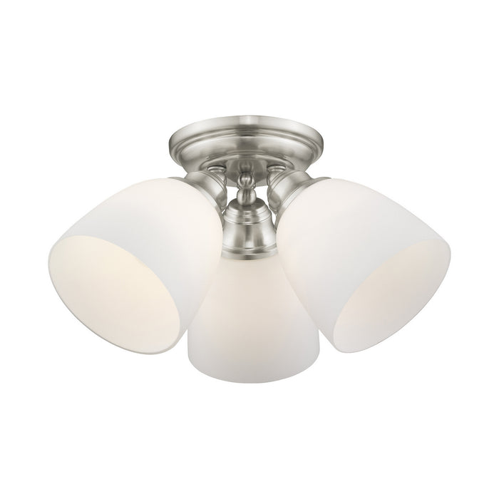 Livex Lighting 13664-91 Three Light Ceiling Mount, Brushed Nickel