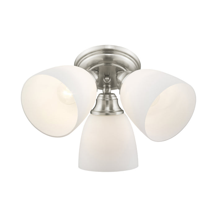 Livex Lighting 13664-91 Three Light Ceiling Mount, Brushed Nickel