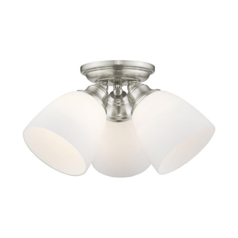 Livex Lighting 13664-91 Three Light Ceiling Mount, Brushed Nickel