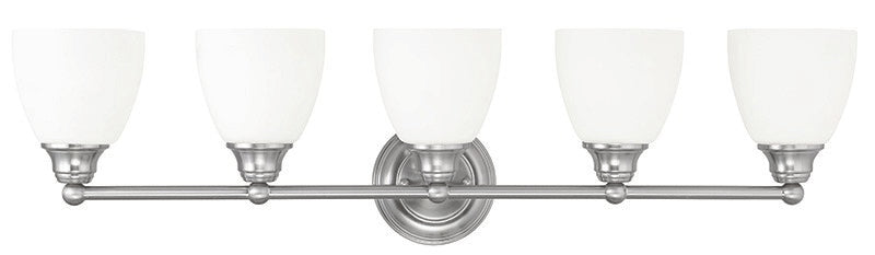 Livex Lighting 13665-91 Five Light Bath Vanity, Brushed Nickel
