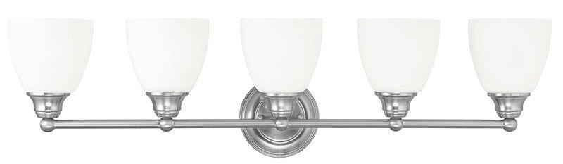 Livex Lighting 13665-91 Five Light Bath Vanity, Brushed Nickel