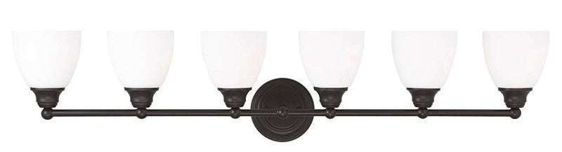 Livex Lighting 13666-07 Six Light Bath Vanity, Bronze