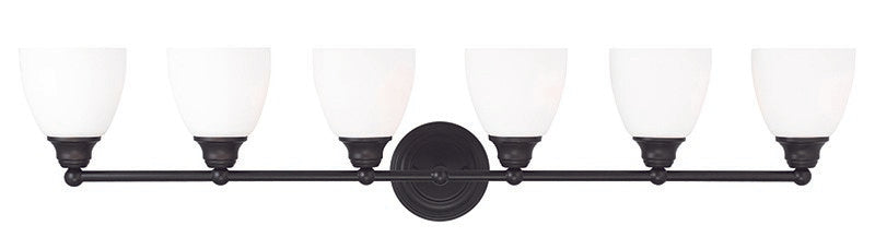 Livex Lighting 13666-07 Six Light Bath Vanity, Bronze