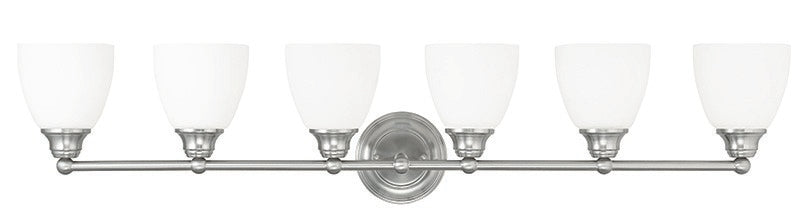 Livex Lighting 13666-91 Six Light Bath Vanity, Brushed Nickel