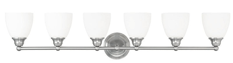 Livex Lighting 13666-91 Six Light Bath Vanity, Brushed Nickel
