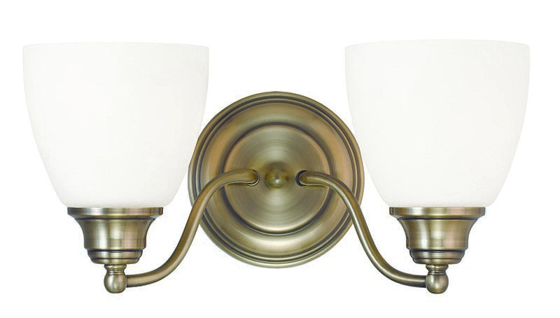 Livex Lighting 13672-01 Two Light Bath Vanity, Antique Brass