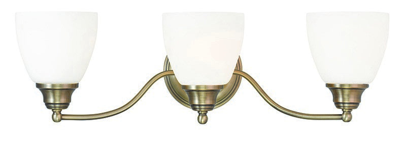 Livex Lighting 13673-01 Three Light Bath Vanity, Antique Brass