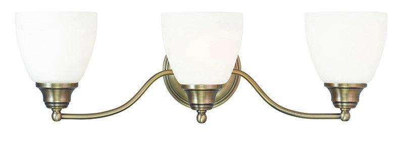 Livex Lighting 13673-01 Three Light Bath Vanity, Antique Brass