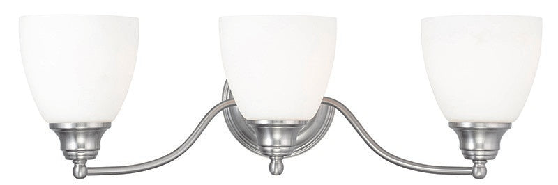 Livex Lighting 13673-91 Three Light Bath Vanity, Brushed Nickel