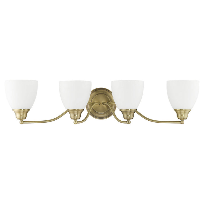 Livex Lighting 13674-01 Four Light Bath Vanity, Antique Brass