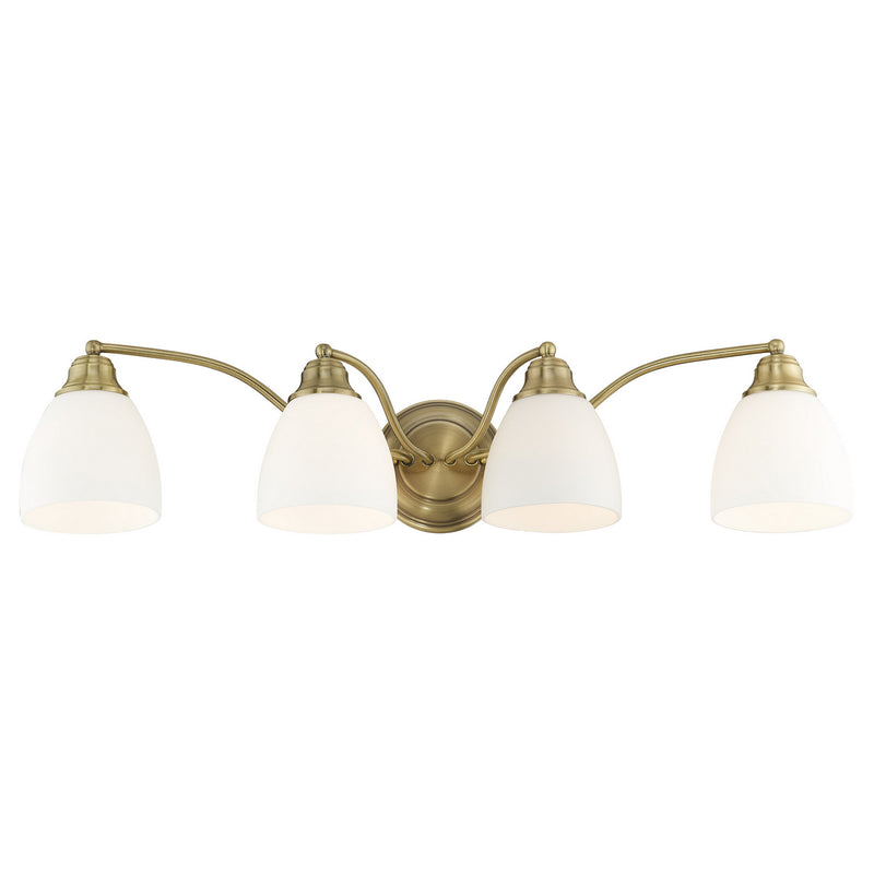 Livex Lighting 13674-01 Four Light Bath Vanity, Antique Brass