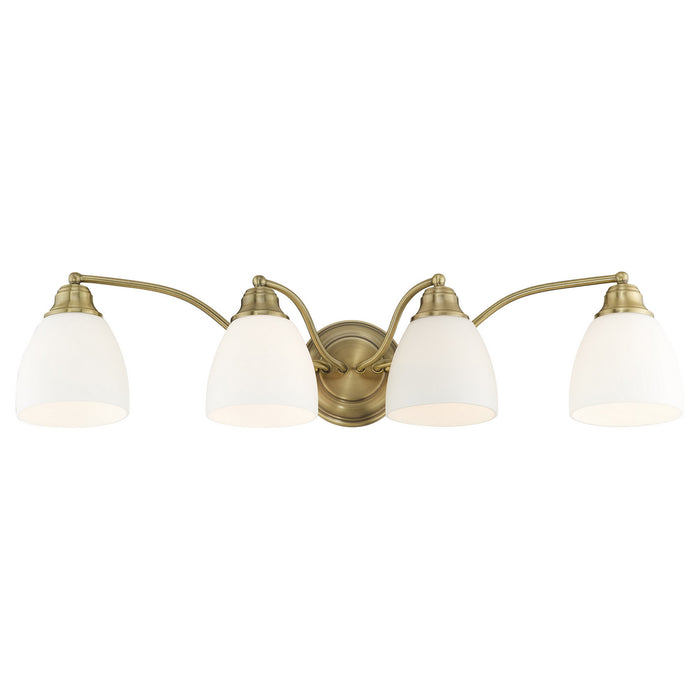 Livex Lighting 13674-01 Four Light Bath Vanity, Antique Brass
