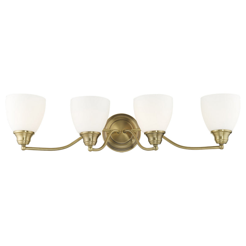 Livex Lighting 13674-01 Four Light Bath Vanity, Antique Brass