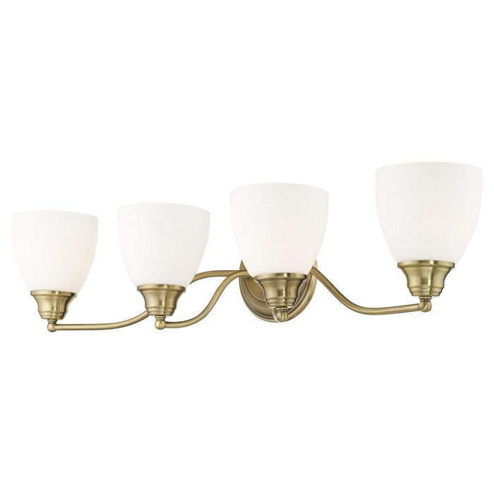 Livex Lighting 13674-01 Four Light Bath Vanity, Antique Brass