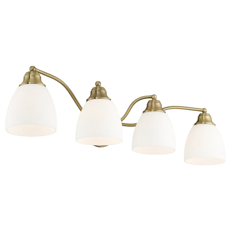 Livex Lighting 13674-01 Four Light Bath Vanity, Antique Brass