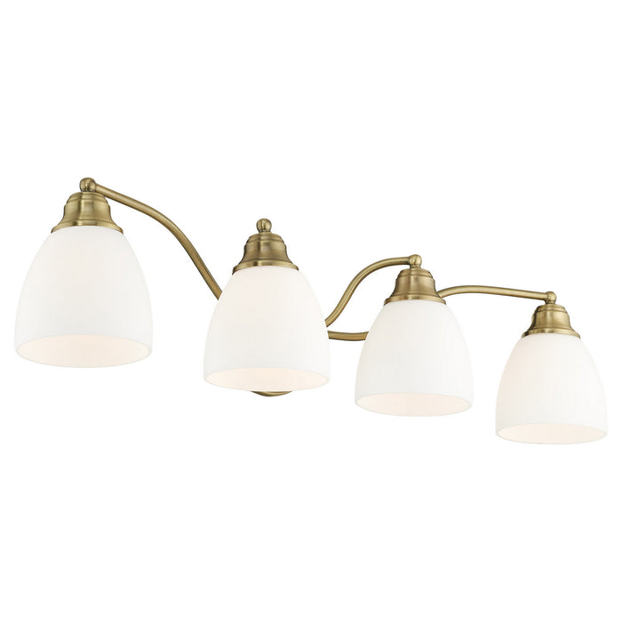 Livex Lighting 13674-01 Four Light Bath Vanity, Antique Brass