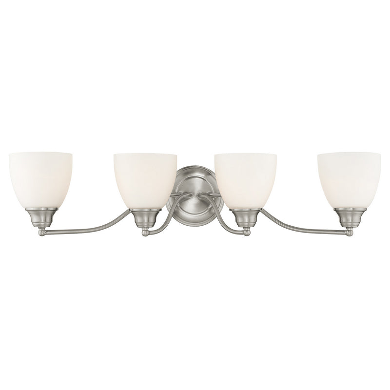 Livex Lighting 13674-91 Four Light Bath Vanity, Brushed Nickel