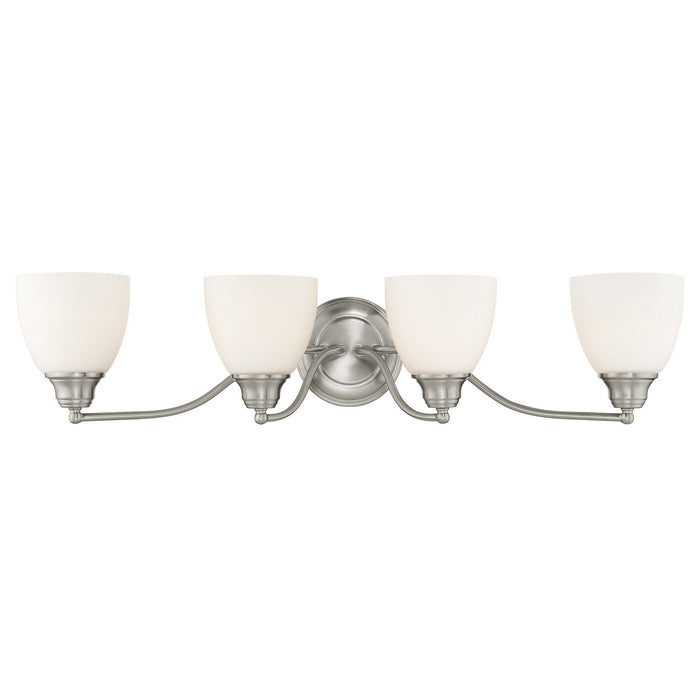 Livex Lighting 13674-91 Four Light Bath Vanity, Brushed Nickel