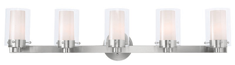 Livex Lighting 15455-91 Five Light Bath Vanity, Brushed Nickel