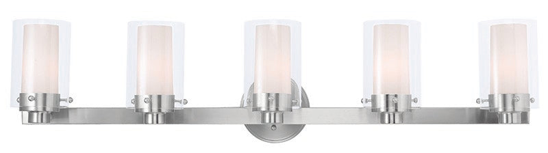 Livex Lighting 15455-91 Five Light Bath Vanity, Brushed Nickel