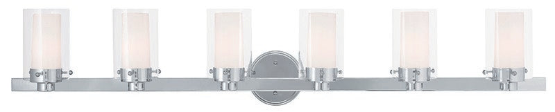 Livex Lighting 15456-05 Six Light Bath Vanity, Polished Chrome