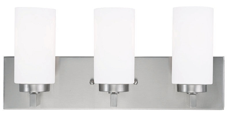 Livex Lighting 16373-91 Three Light Bath Vanity, Brushed Nickel