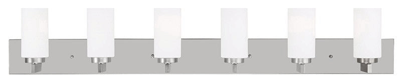 Livex Lighting 16376-91 Six Light Bath Vanity, Brushed Nickel