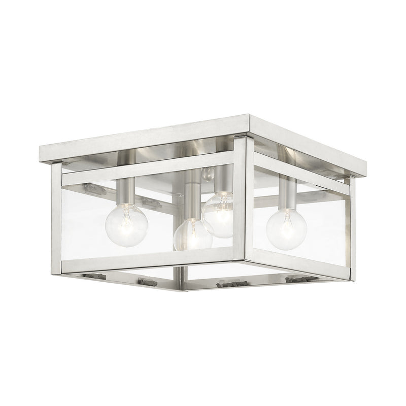 Livex Lighting 4032-91 Four Light Ceiling Mount, Brushed Nickel