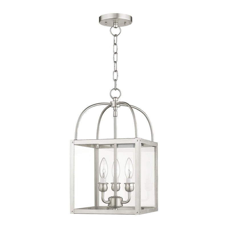 Livex Lighting 4037-91 Three Light Mini Pendant/Ceiling Mount, Brushed Nickel