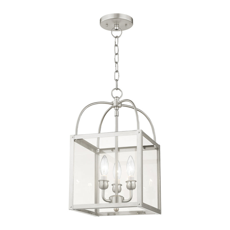 Livex Lighting 4037-91 Three Light Mini Pendant/Ceiling Mount, Brushed Nickel