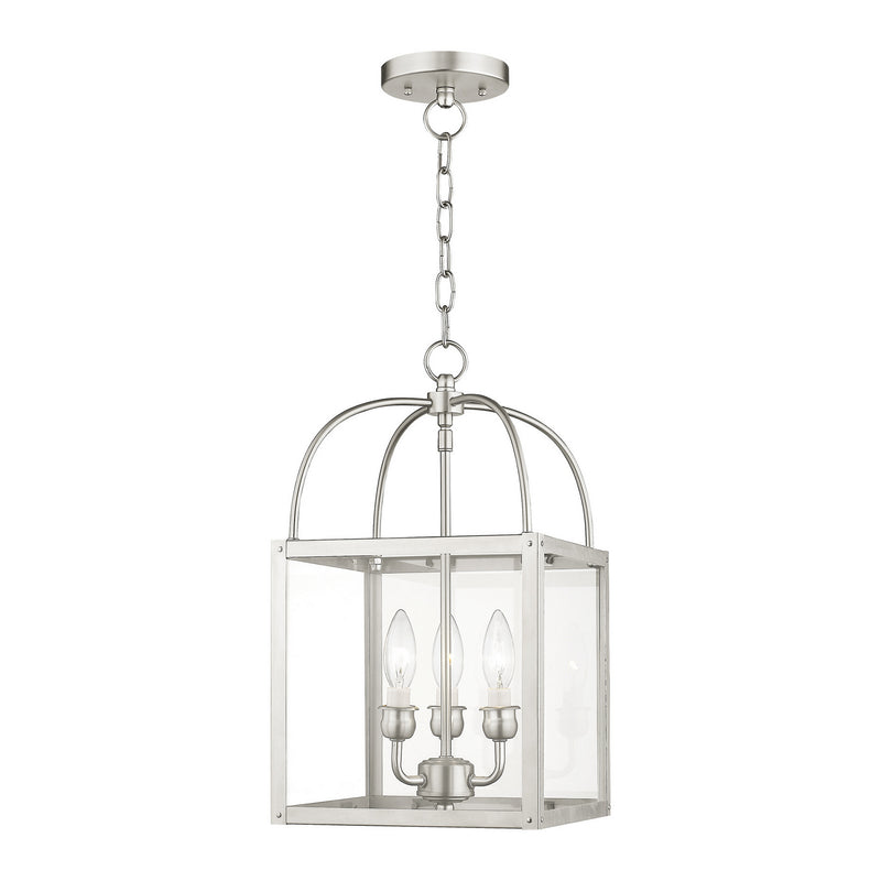 Livex Lighting 4037-91 Three Light Mini Pendant/Ceiling Mount, Brushed Nickel