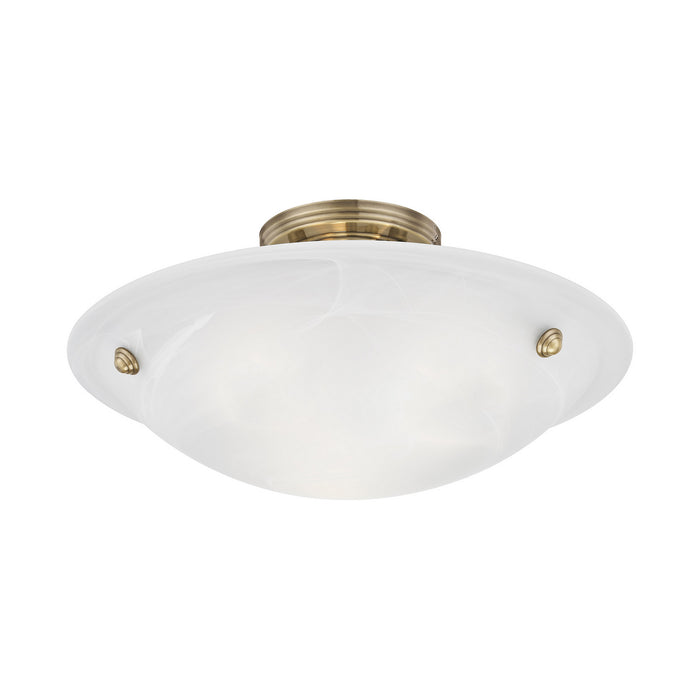 Livex Lighting 4273-01 Three Light Ceiling Mount, Antique Brass