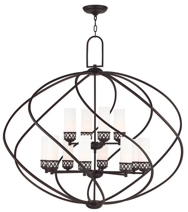 Livex Lighting 47199-67 12 Light Foyer Chandelier, Hand Applied Olde Bronze