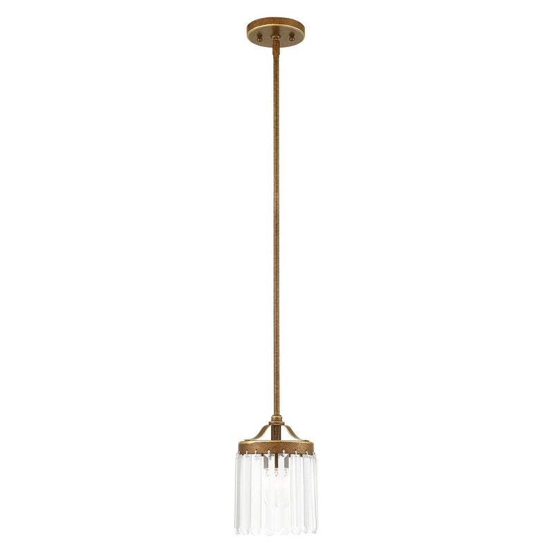 Livex Lighting 50530-64 One Light Mini Pendant, Hand Applied Palacial Bronze