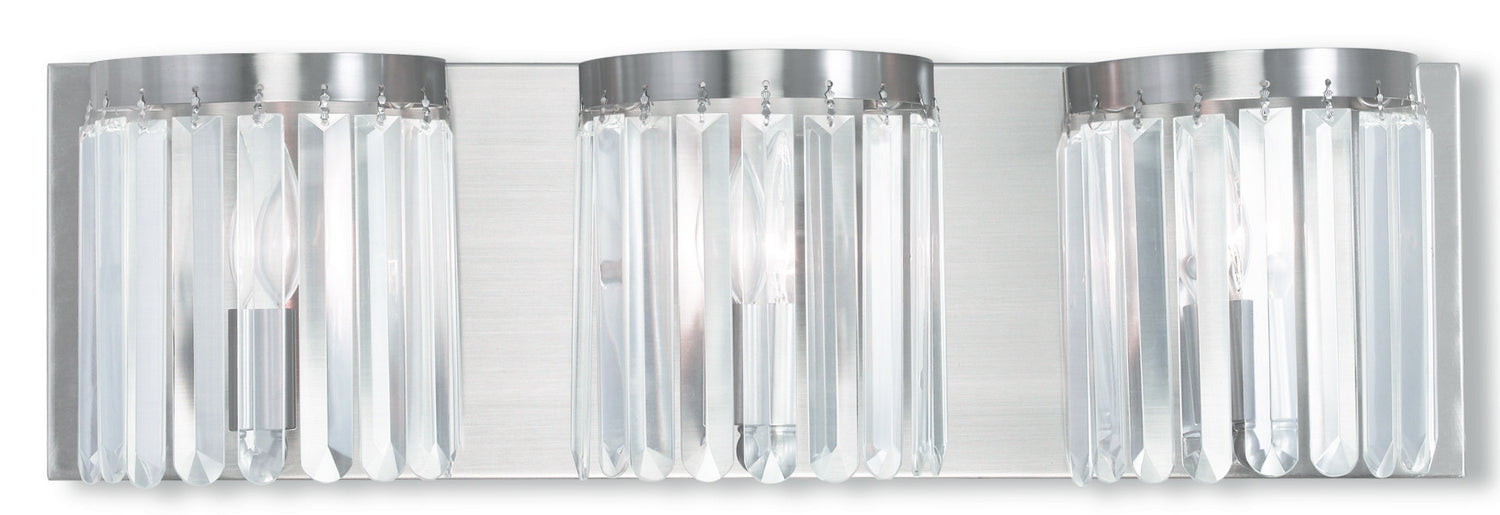 Livex Lighting 50533-91 Three Light Bath Vanity, Brushed Nickel