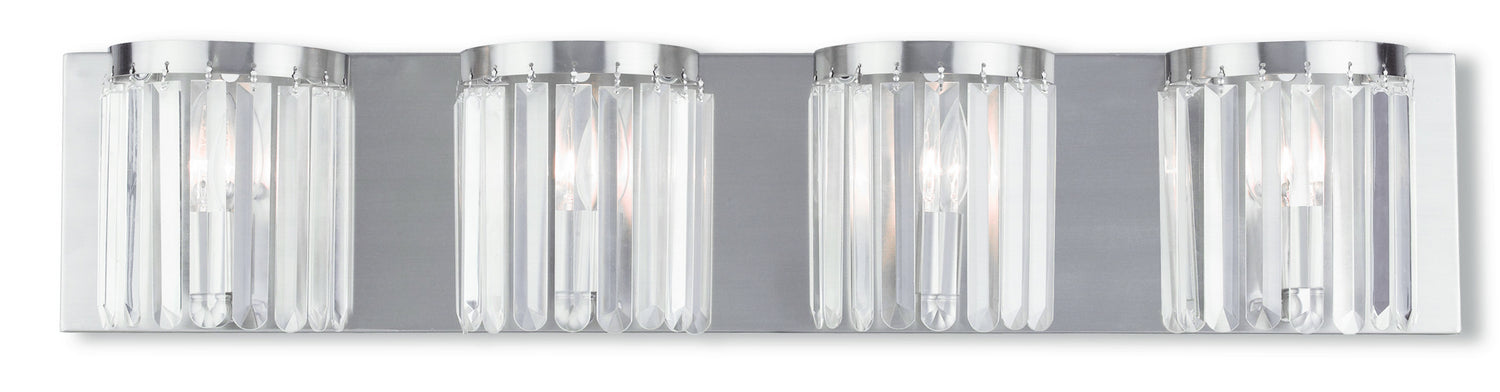 Livex Lighting 50534-91 Four Light Bath Vanity, Brushed Nickel