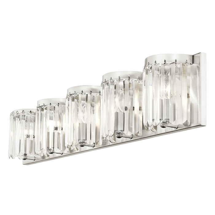 Livex Lighting 50535-91 Five Light Bath Vanity, Brushed Nickel