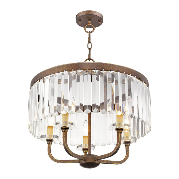Livex Lighting 50545-64 Five Light Chandelier/Ceiling Mount, Hand Applied Palacial Bronze