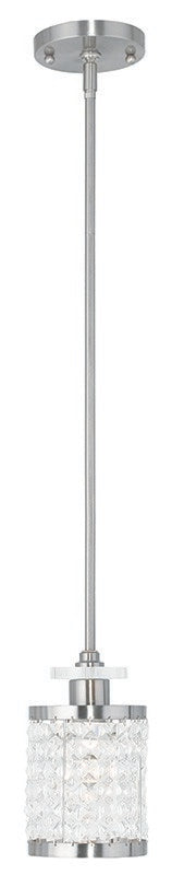 Livex Lighting 50560-91 One Light Mini Pendant, Brushed Nickel