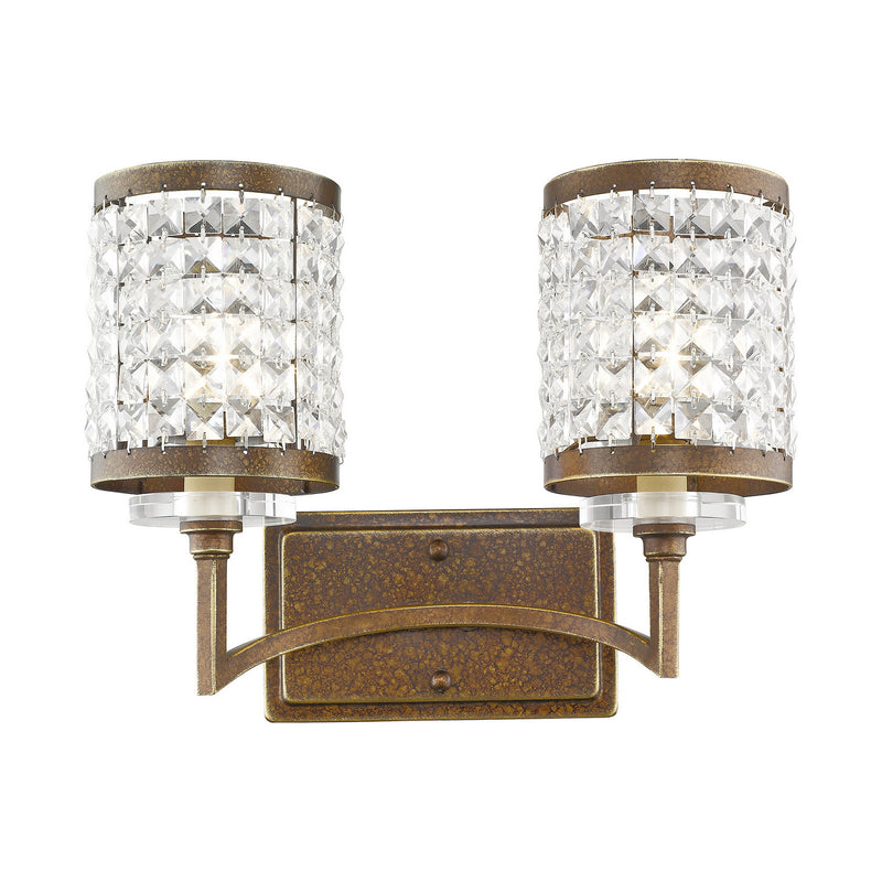 Livex Lighting 50562-64 Two Light Bath Vanity, Hand Applied Palacial Bronze