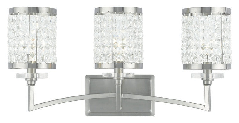 Livex Lighting 50563-91 Three Light Bath Vanity, Brushed Nickel