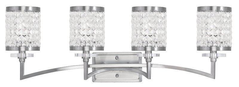 Livex Lighting 50564-91 Four Light Bath Vanity, Brushed Nickel