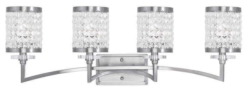 Livex Lighting 50564-91 Four Light Bath Vanity, Brushed Nickel