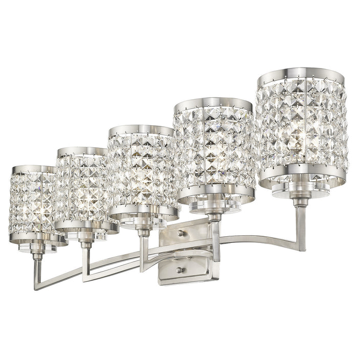 Livex Lighting 50565-91 Five Light Bath Vanity, Brushed Nickel